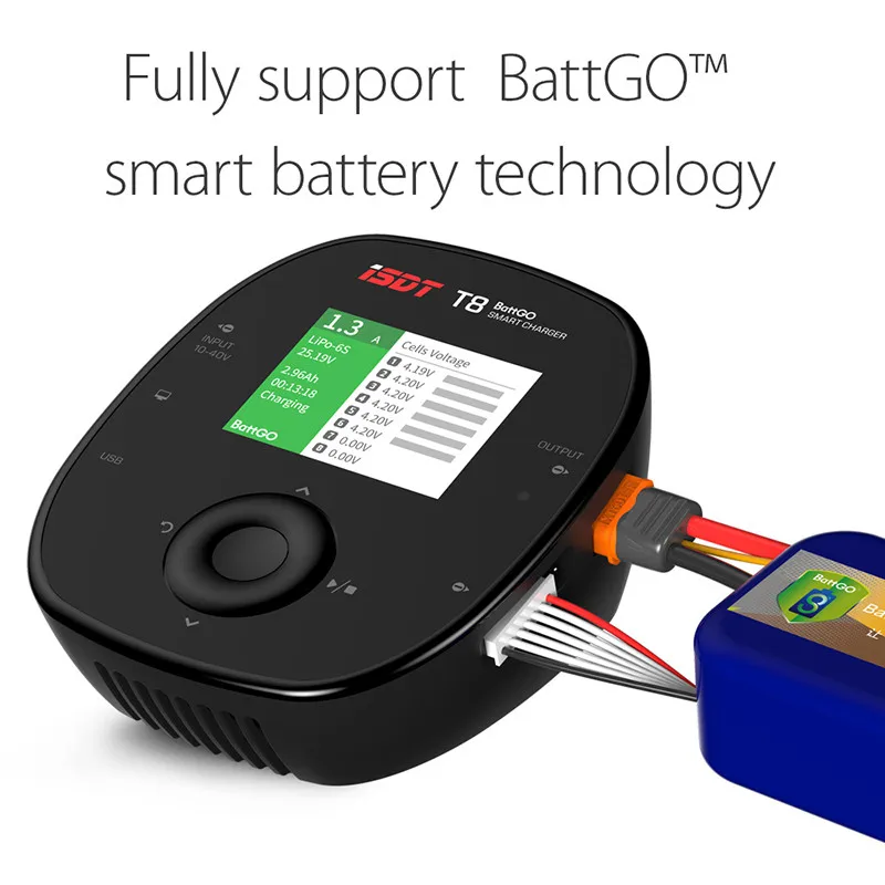 ISDT T8 BattGo 1000 Вт 30A Smart Battery Balance Balancing зарядное устройство для 1 8S Lipo Charging For RC Drone|balance