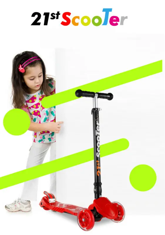 GF06 детский мини-ножной скутер с 3 мигающие ПУ колеса 3 файлов регулировка высоты ног скутер камока