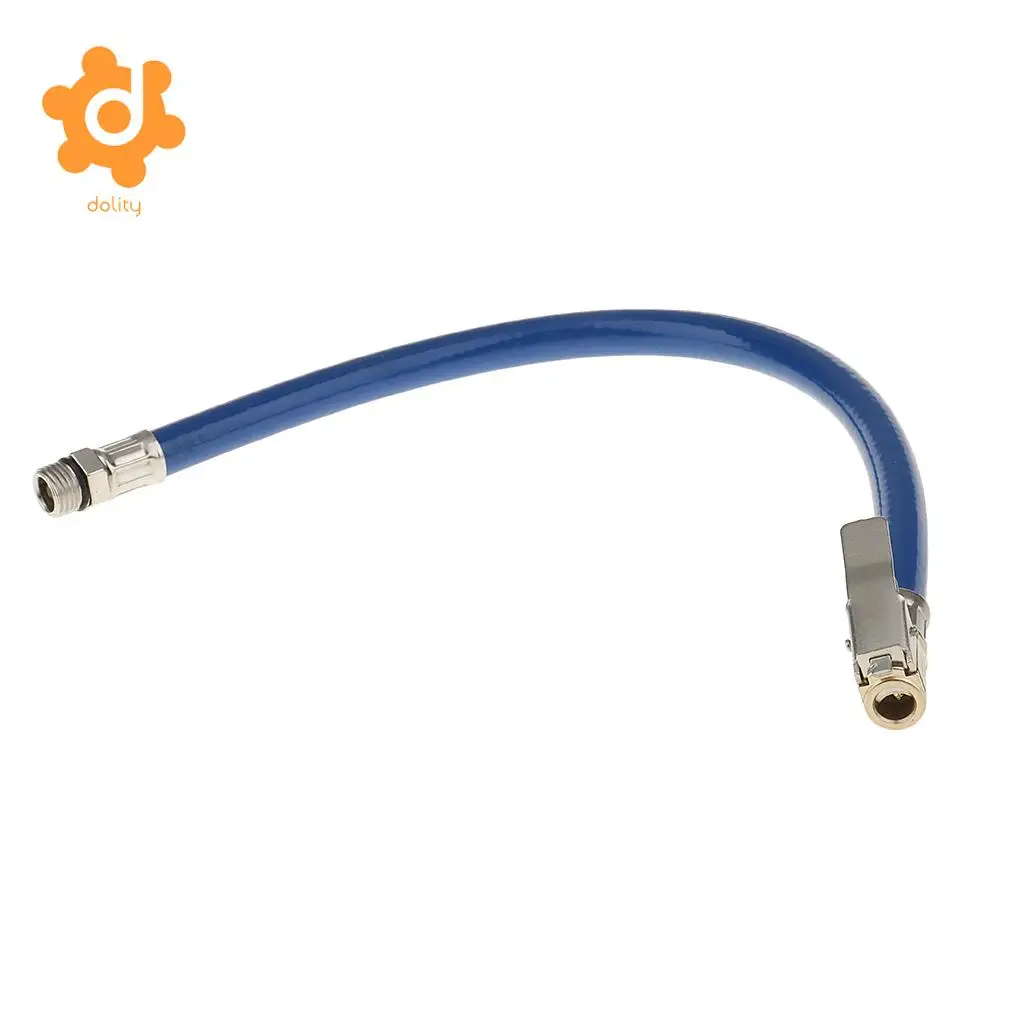 Auto Car Motorcycle Tire Inflator 1/4'' Rubber Air Pipe Hose with Copper Valve Rubber Flexible Air Hose Male Thread