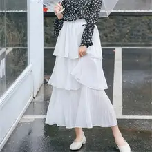 Женские юбки Япония панк Kawaii Ulzzang плиссированная длинная шифоновая Тюлевая юбка Женская Корейская Harajuku Милая одежда для женщин