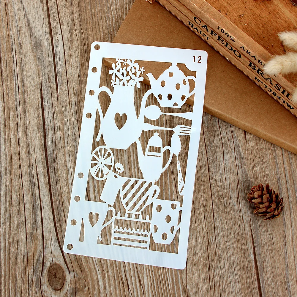 

1Pcs A6 Coffee Cup Tea Pot DIY Craft Layering Stencils Wall Painting Scrapbooking Stamping Embossing Album Paper Card Template
