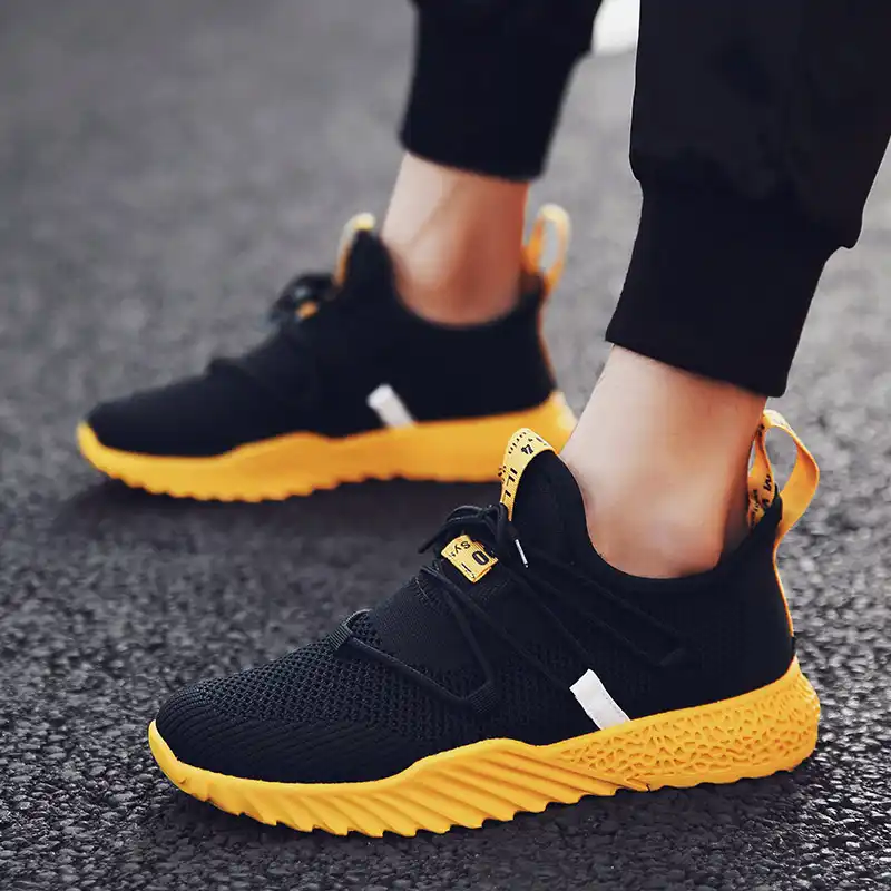 yellow and black sneakers mens