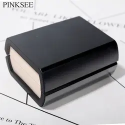 PINKSEE полноценно черный запонки байковая внутренняя коробка для Для мужчин Для женщин Повседневное упаковки и Дисплей Модные украшения