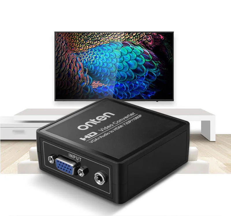 

High Quality VGA to HDMI Adapter 1080P Audio Video Converter For PC Laptop Computer to HDMI TV Projector,Video Converter Box