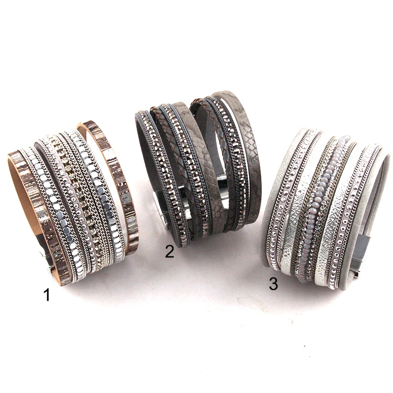

MOODPC Fashion Beautiful Energy Bracelets Women Leather Bracelet Magnet Bracelets & Bangles