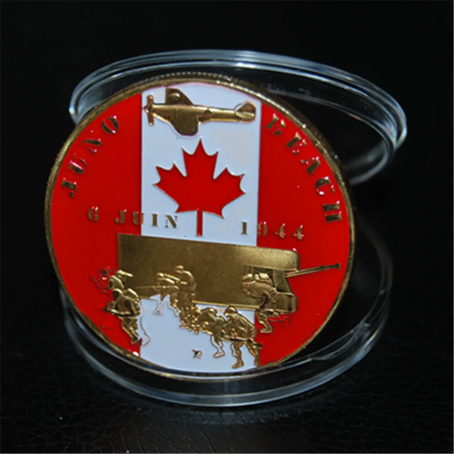 Free Shipping 1pcs/lot Canadian maple leaf gold coin 1944.6.6 Juno Beach | Дом и сад