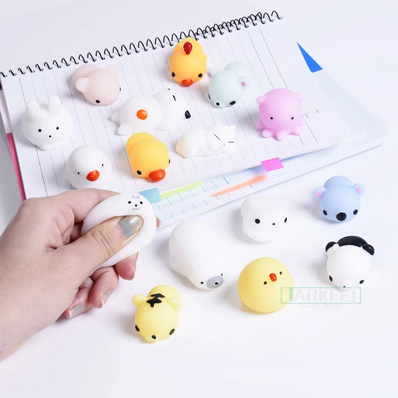 Funny Mini Squeeze Toys Soft Silicone Hand Squishy Animals Cat Kawaii doll Rubber Squish Antistress Joke