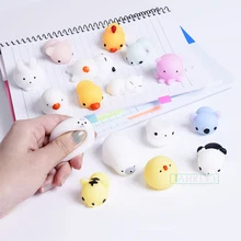 Funny Mini Squeeze Toys Soft Silicone Hand Squishy Animals Cat Kawaii doll Rubber Squish Antistress Joke