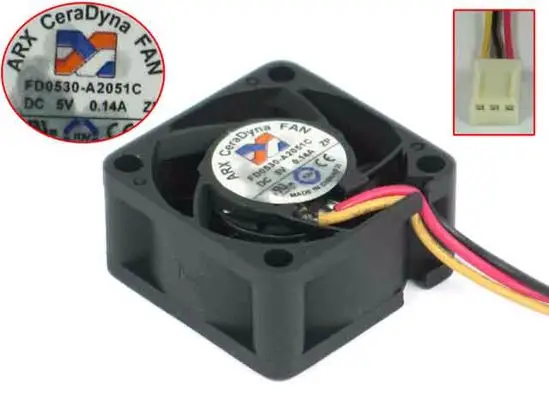 ARX FD0530 A2051C DC 5V 0.14A 3 провода 30x30x15 мм Сервер вентилятор охлаждения|square fan|server fandc 5v fan |
