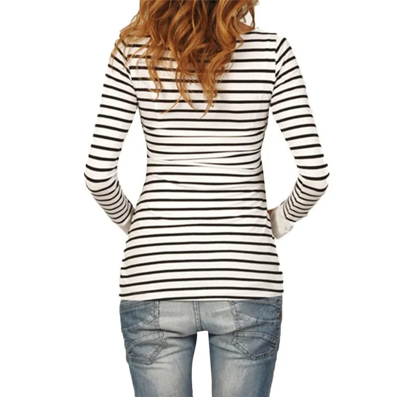 Telotuny Women Mom Pregnant Nursing Baby Maternity Long Sleeved Stripe Tops Blouse Clothes clothes for pregnant women Dec29