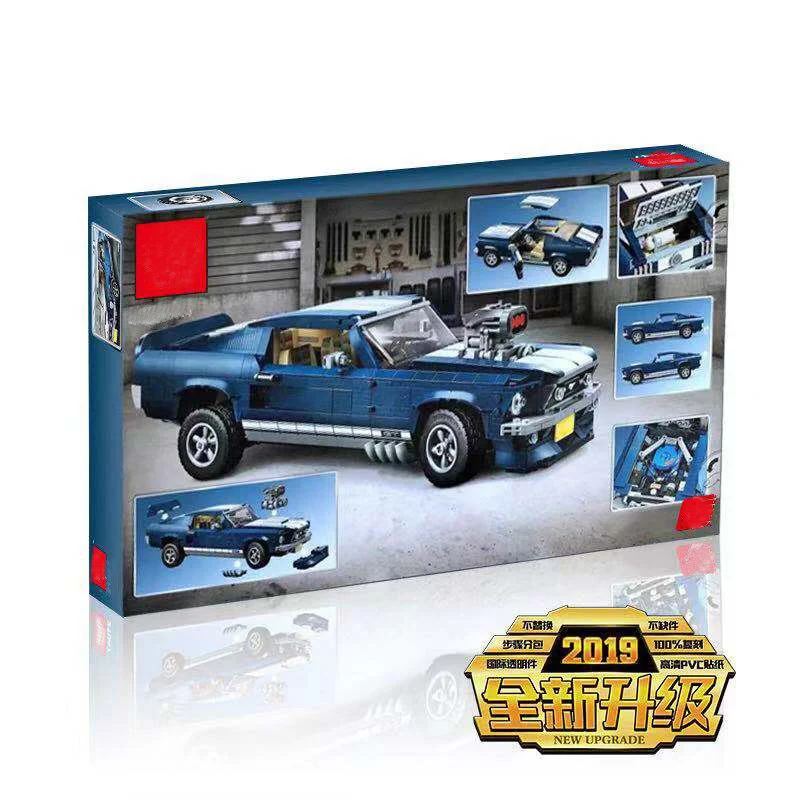 

2019 NEW Creator Expert 1648pcs Ford Mustang 1967 Technic Car Model Building Blocks Set Compatible LegoINGlys 10265 Kids Toys