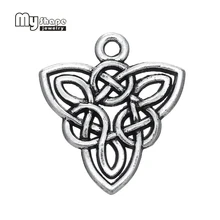 Моя форма 30 шт. религиозный узел DIY талисманы для ожерелья Викинг трикета Троицы узел скандинавский ирландский скандинавский Оловянный кулон