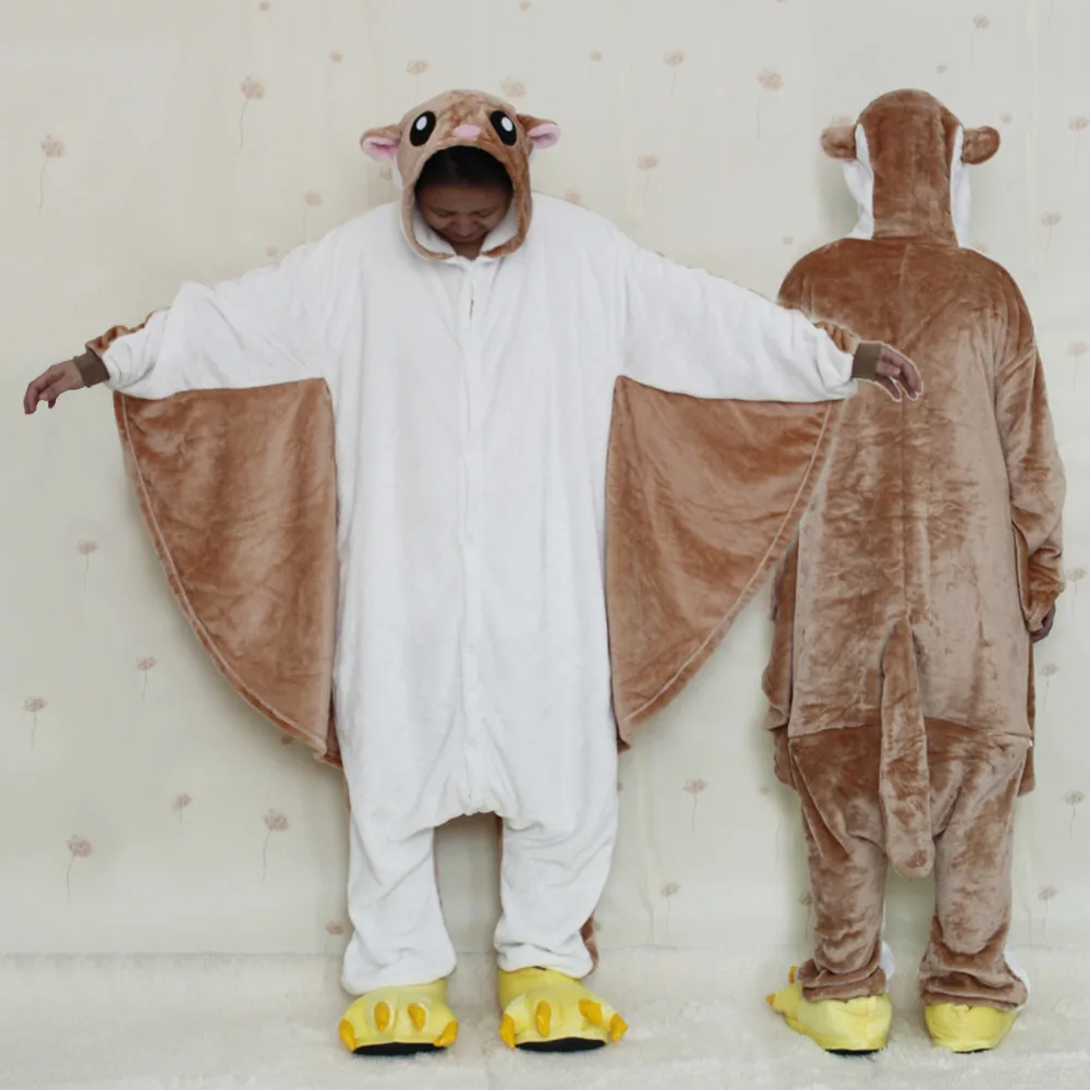 Фланелевая пижама с рисунком белки комбинезон для взрослых Пижама карнавальный костюм животного для костюмированного представления Пижама для карнавала