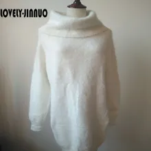 Европейский женский свитер из натуральной норки и кашемира женский свободный свитер с высоким воротом утолщенная База JN321