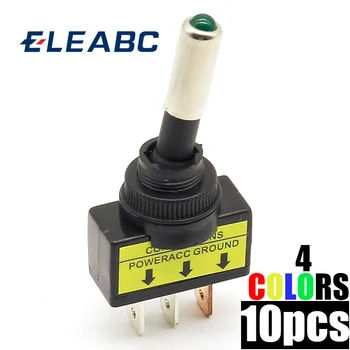 

10 pcs 12V 20A Car Auto Red Blue Yellow Green Color LED Light Toggle Rocker Switch 3 Pin SPST ON/OFF Sales for Vehicles Switches