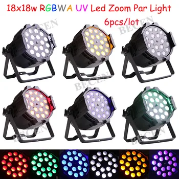 

Tax paid no fee 6pcs Powercon 18X18W RGBWA UV 6in1 Zoom Led Par Light 10-60 degree shipping from Euro warehouse