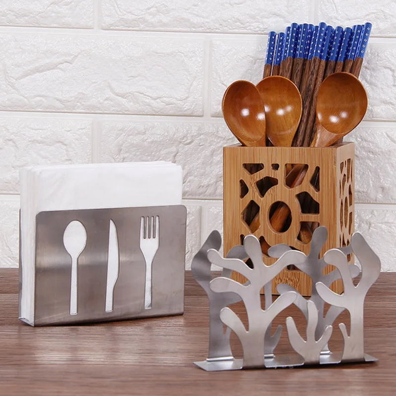 

Stainless Steel Hollow Paper Napkin Holder Tissue Holder Rack Creative Table Vertical Napkin Clip For Home Kitchen Decoration