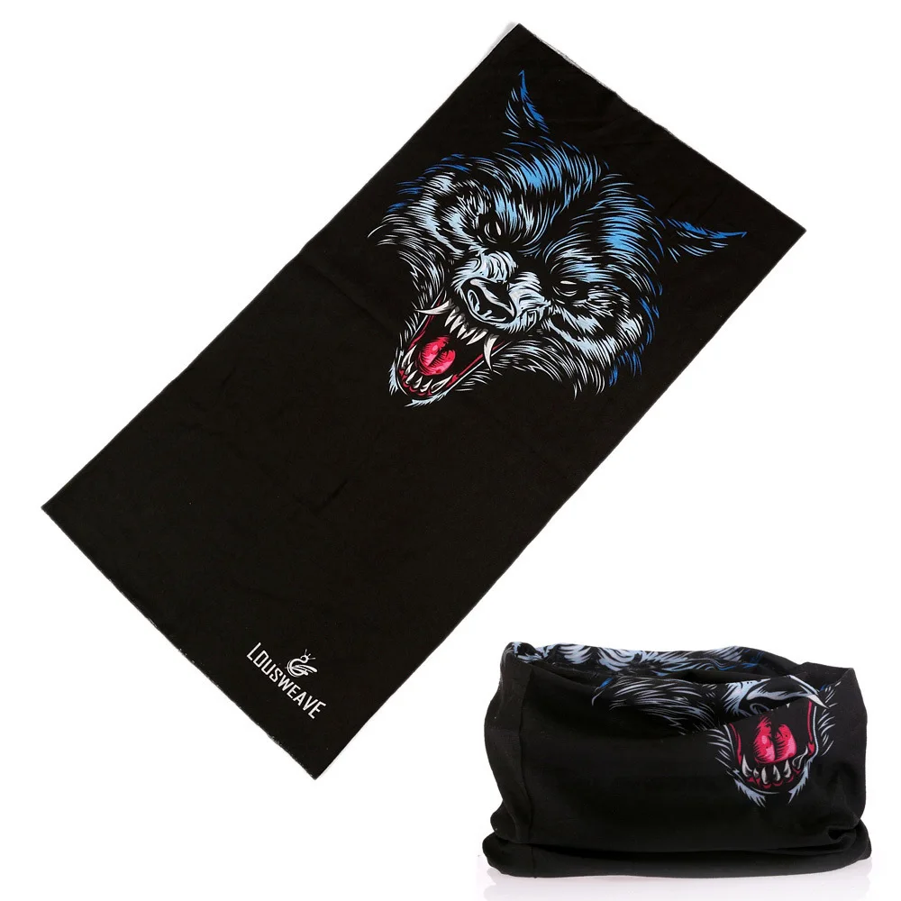 Summer 3D Magic Seamless Black Wolf head Scarfs  Accessories For Girls Unisex Outdoor Cycling Carf Hijab Wristband Bandana  pare mens head wrap bandana