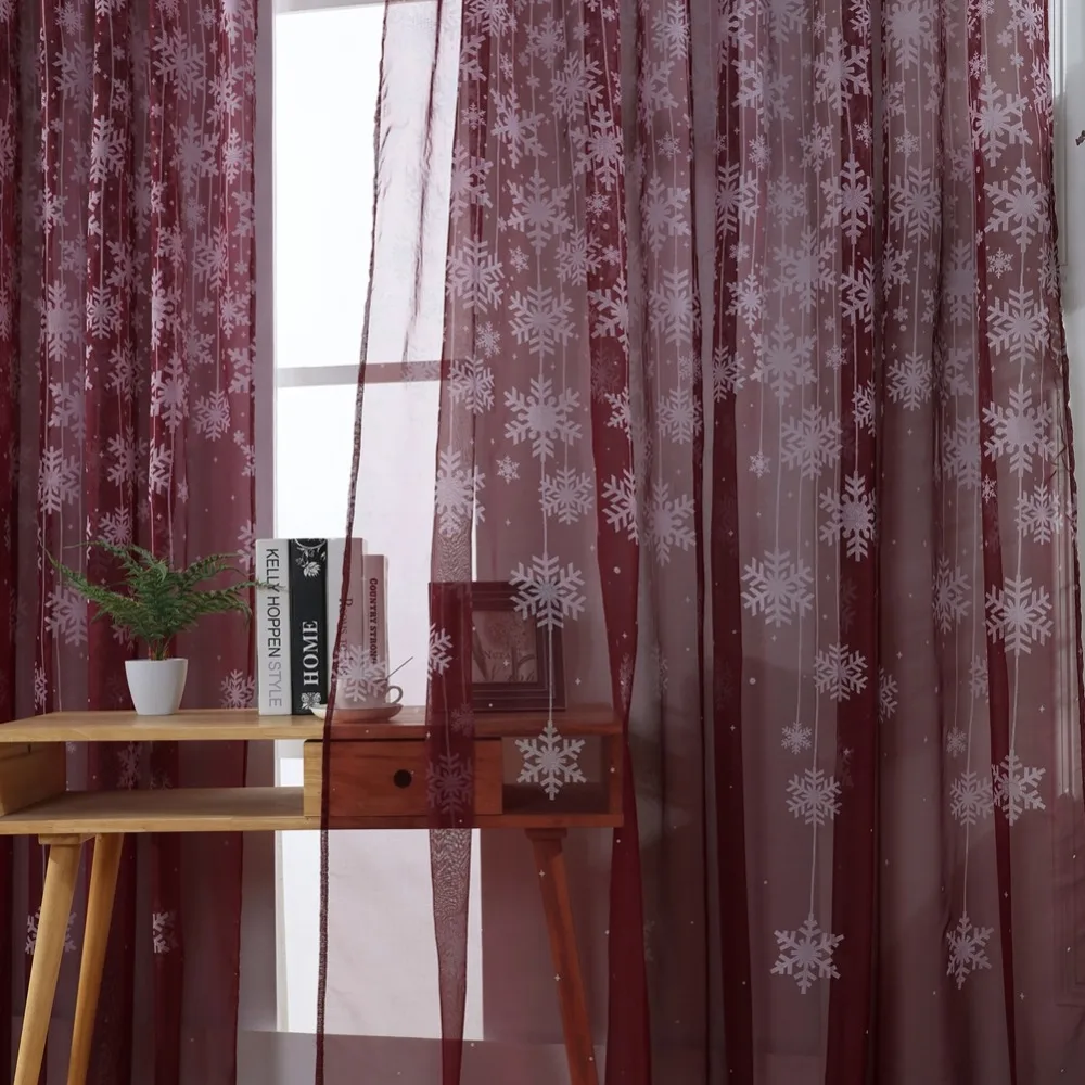 Домашняя занавеска, декоративная Снежинка, прозрачная занавеска для гостиной, спальни