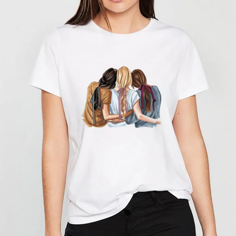 

Tee Shirt Femme Harajuku T Shirt Best Friendship Graphic Tees Streetwear Women Clothes Korean Aesthetic Tops Camiseta Mujer
