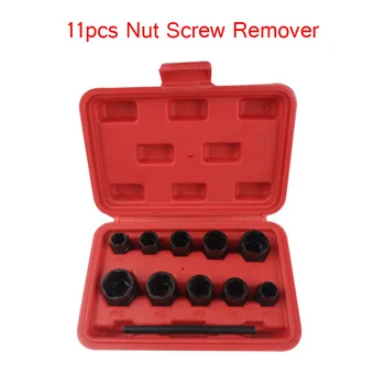 

11pcs Damaged Bolt Nut Screw Remover Extractor Removal Set Nut Removal Socket Tool Top Quality Threading Tools Low Tool Kit