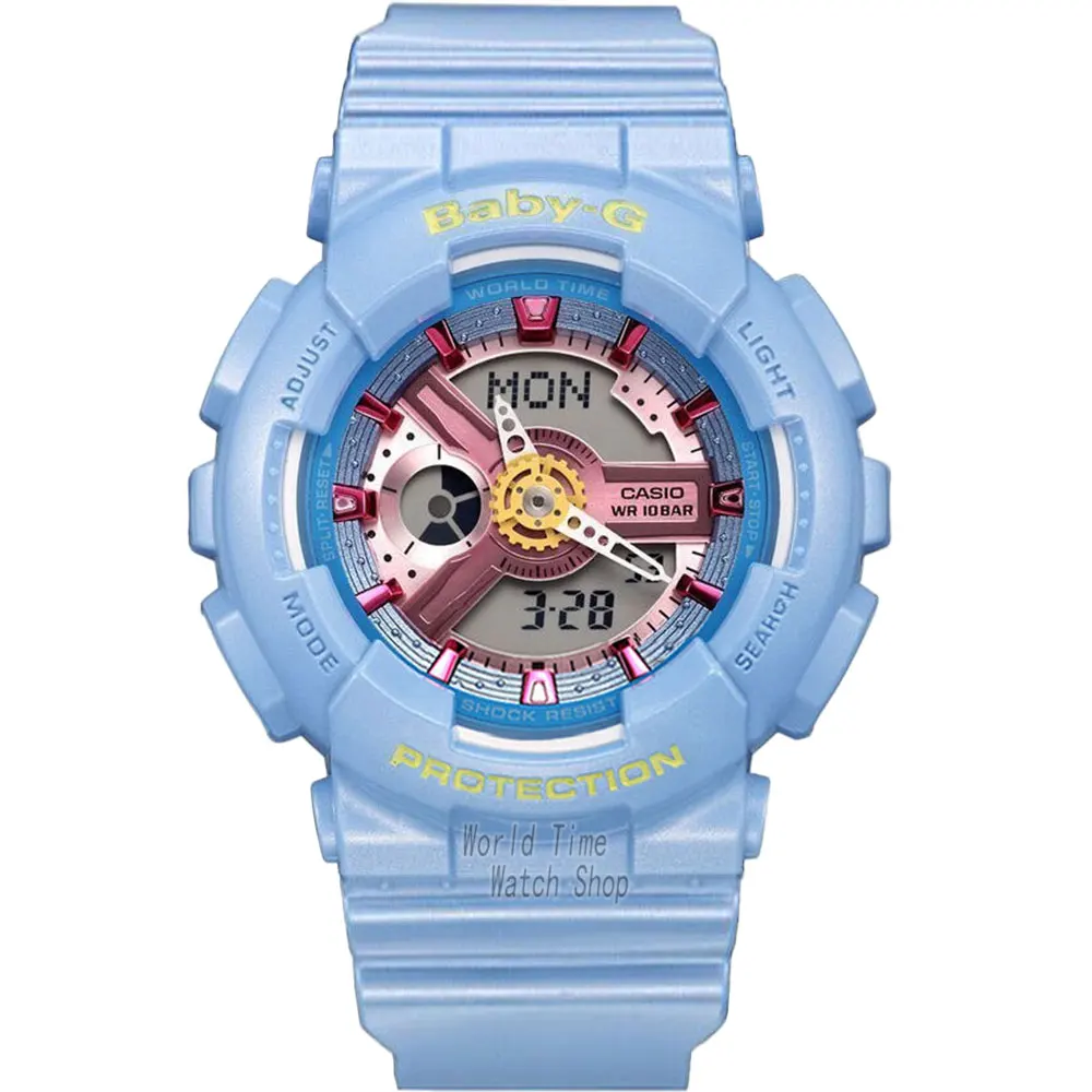Часы Casio BABY-G Женские кварцевые спортивные часы мода рестинг на открытом воздухе спортивные двойные водонепроницаемые baby g Часы BA-110 BA-111 - Цвет: BA110CA2A-1