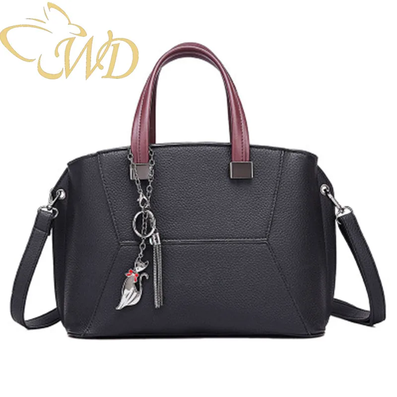 

2019 European and American fashion women's tote bag lychee pattern handbag wild large-capacity shoulder diagonal package