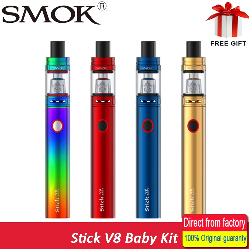 Smok stick V8 Детские комплект VAPE Пера eGo AIO испаритель e сигареты кальян TFV8 ребенок бак