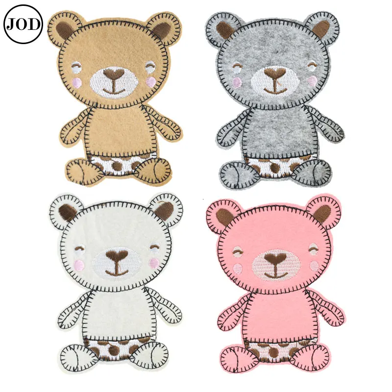 

cute smile baby bear embroidery iron on patches for clothing bag hat scrapbooking DIY patch embroidered stickers fabric badges