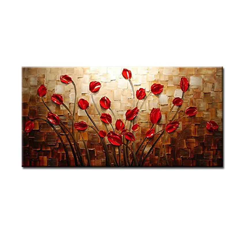 Billig 100% Hand Bunte Flowr neue malerei auf leinwand Kunst wand bild Kunstwerk für wohnzimmer home decor kein Gestaltet malerei bild