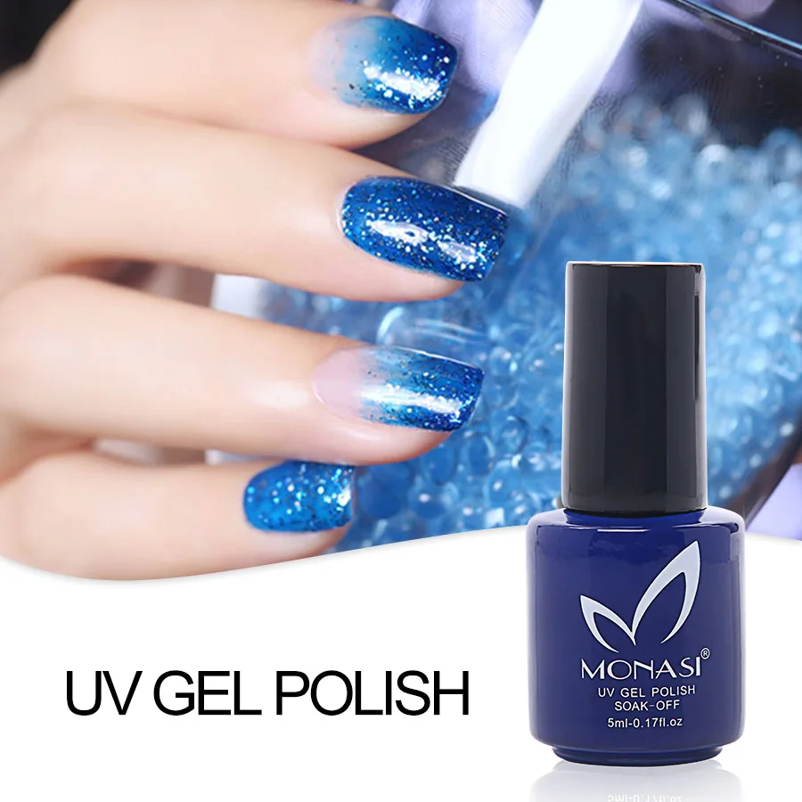 Blue Color Glitter UV Gel Nail Polish Semi Permanent Nail Gel Enamel