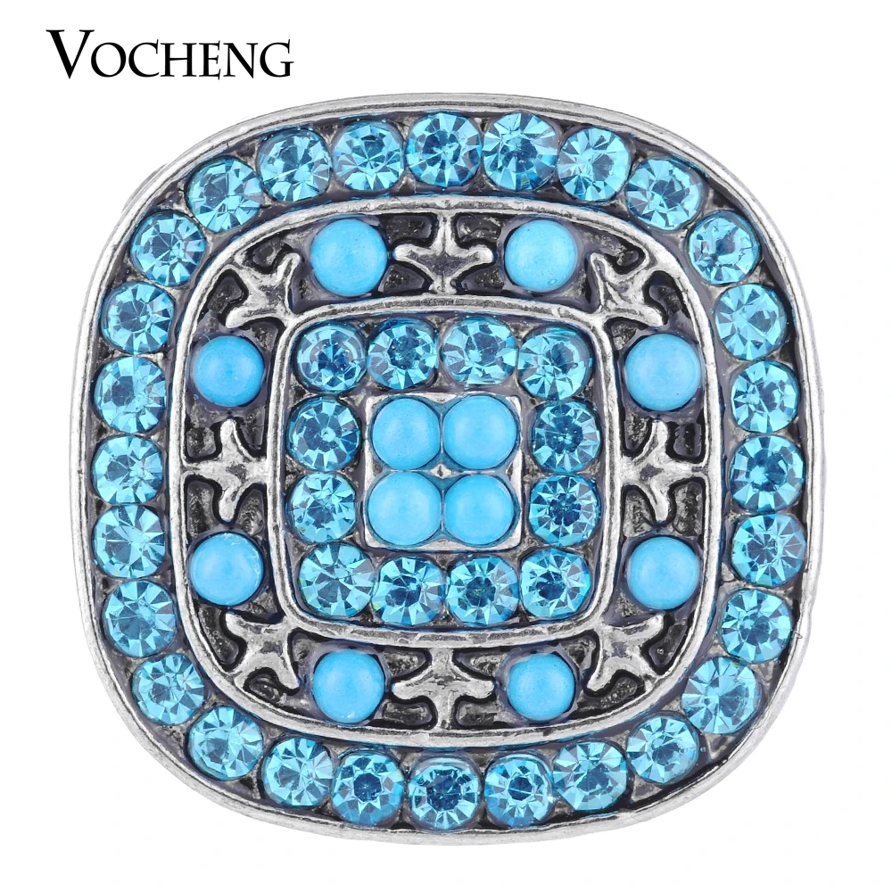 

Vocheng Snap Charms 18mm Square with Bead 2 Colors Rhinestone Interchangeable Jewelry Vn-1093