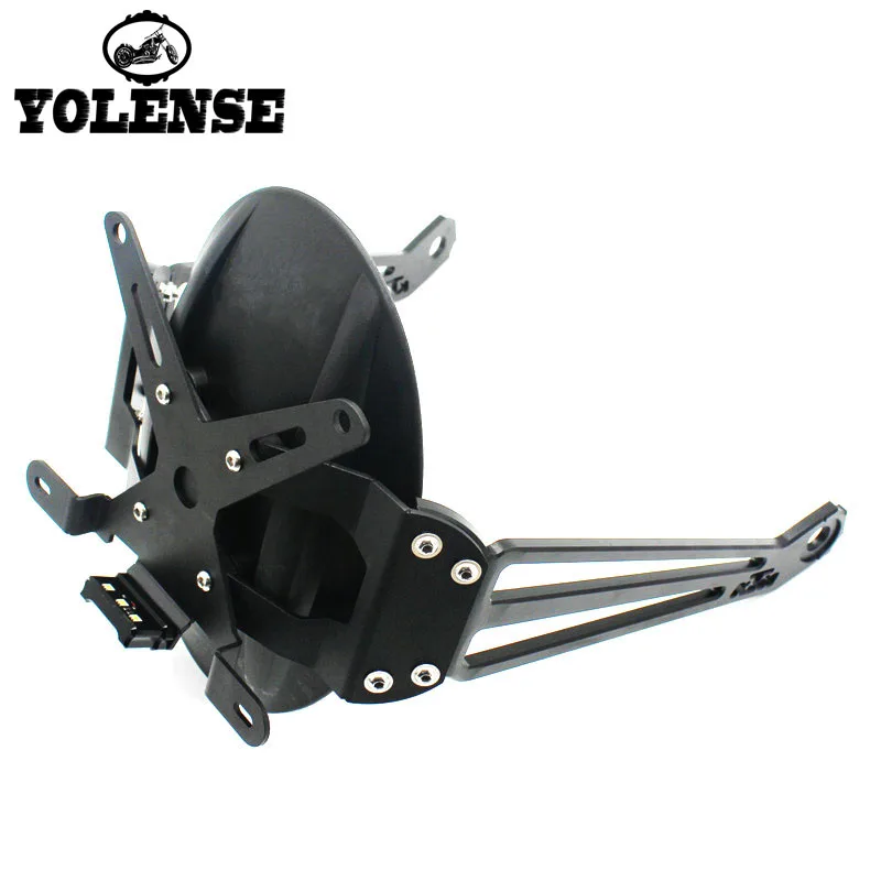 

Motorcycle Aluminum Black Rear Fender Mudguard License plate Light Holder Support with LED Lights For KTM Duke 200 390