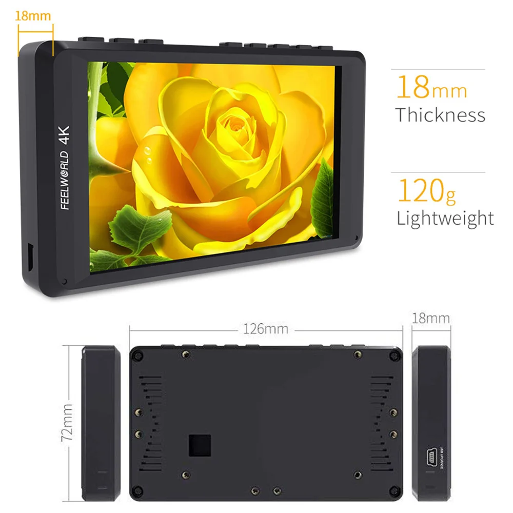 feelworld 4,5 ,     fw450    HD 1280x800 4k HDMI      - 