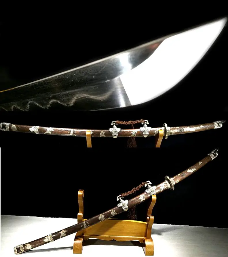 

2KG*Hand Carved Copper Scabbard Full Tang Samurai Sword Katana Sharp Damascus Steel Clay Tempered Blade Very Sharp