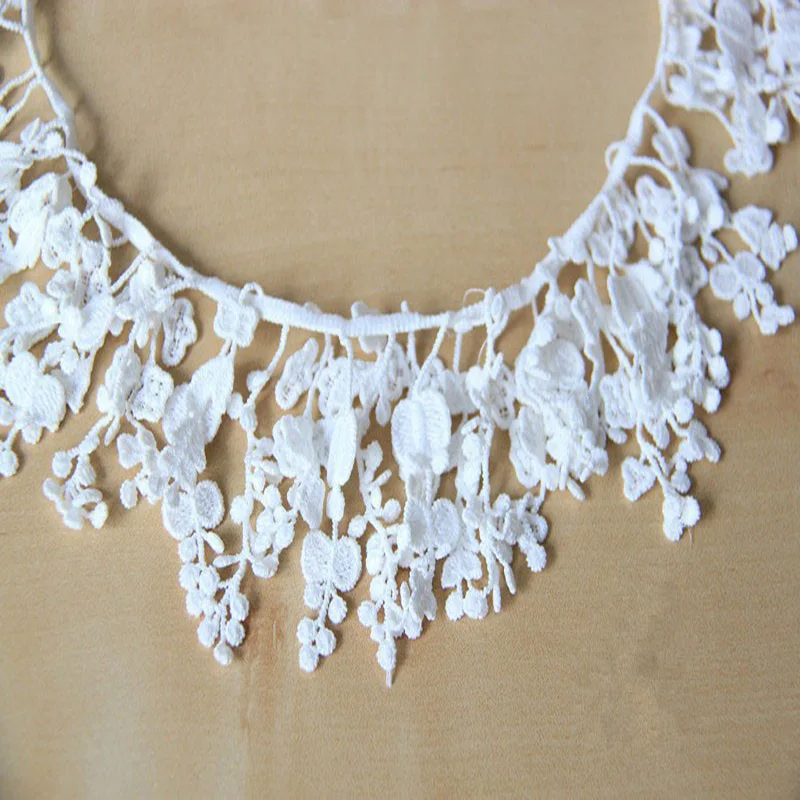 5yds Cotton Natural Color Fringe Venice Lace Sewing Trims Fabric For