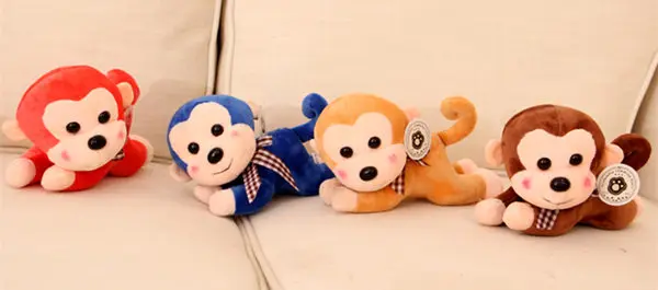 monkey plush pendant toy key chain gift animal soft 9