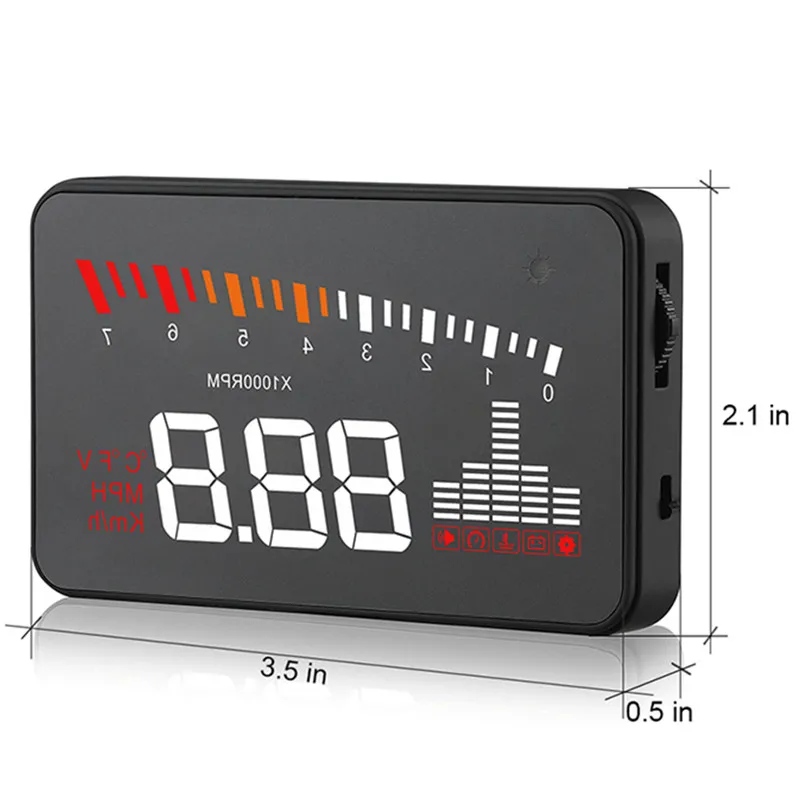 GEYIREN 3 дюйма X5 OBD2 HUD Дисплей Автомобильная температура воды Спидометр Hud Дисплей на голову электронный Hud Автомобили