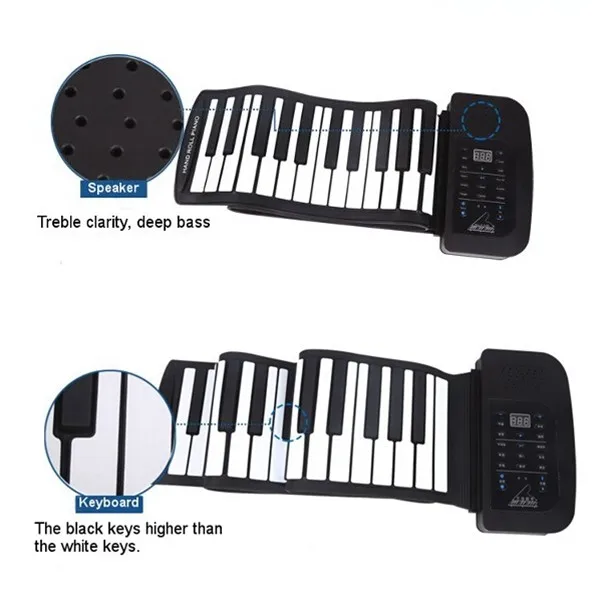 61 Ключ MIDI клавиатура электронная рулонная пианино 128 синтезированных тонов