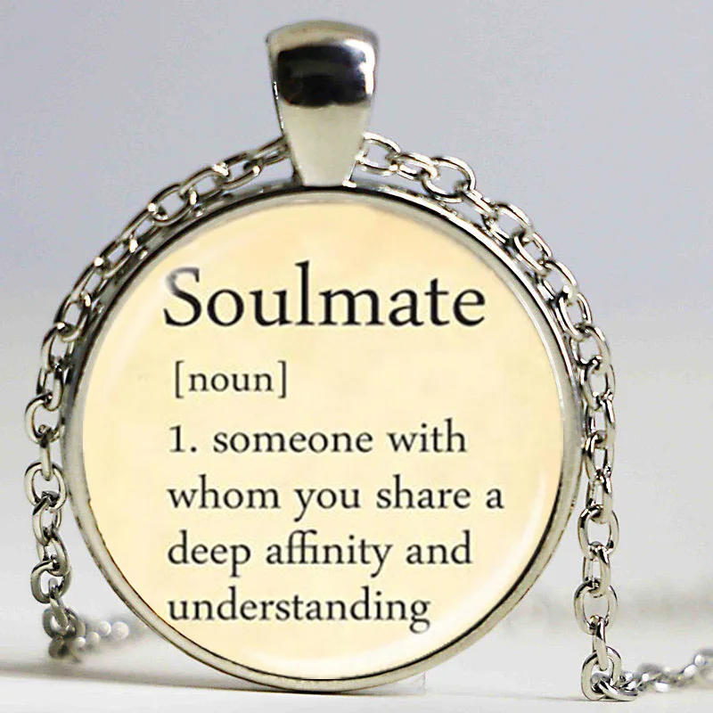 fashion soulmate pendant, dictionary definition of soulmate necklaces for women letter statement necklace jewellery