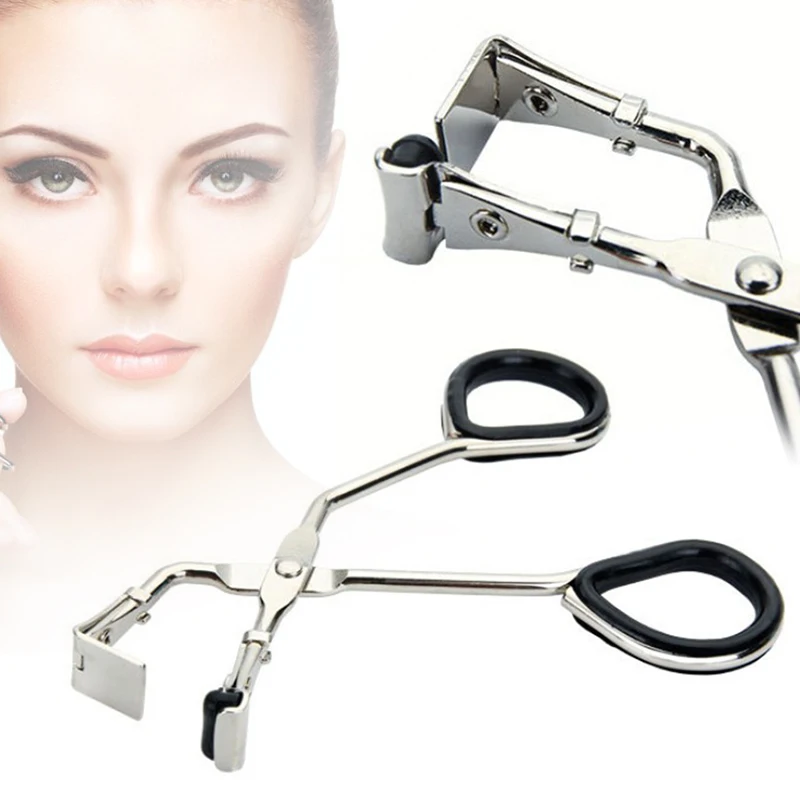 

New Professional Portable 1pcs Woman Eyelashes Curler Clip with Handle Eyelash Curler Replacement Pads Makeup Tools