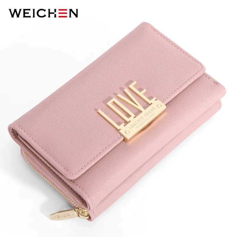 

WEICHEN Large Capacity Clutch Wallet Women Zipper Cell Phone Pocket Card Holder LOVE Pattern Female Wallets Purse Ladies Cartera