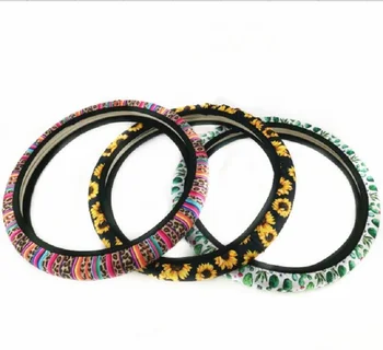 

Neoprene Steering Wheel Cover Leopard Sunflower Serape Cactus Car Accessories Car gifts DOM604