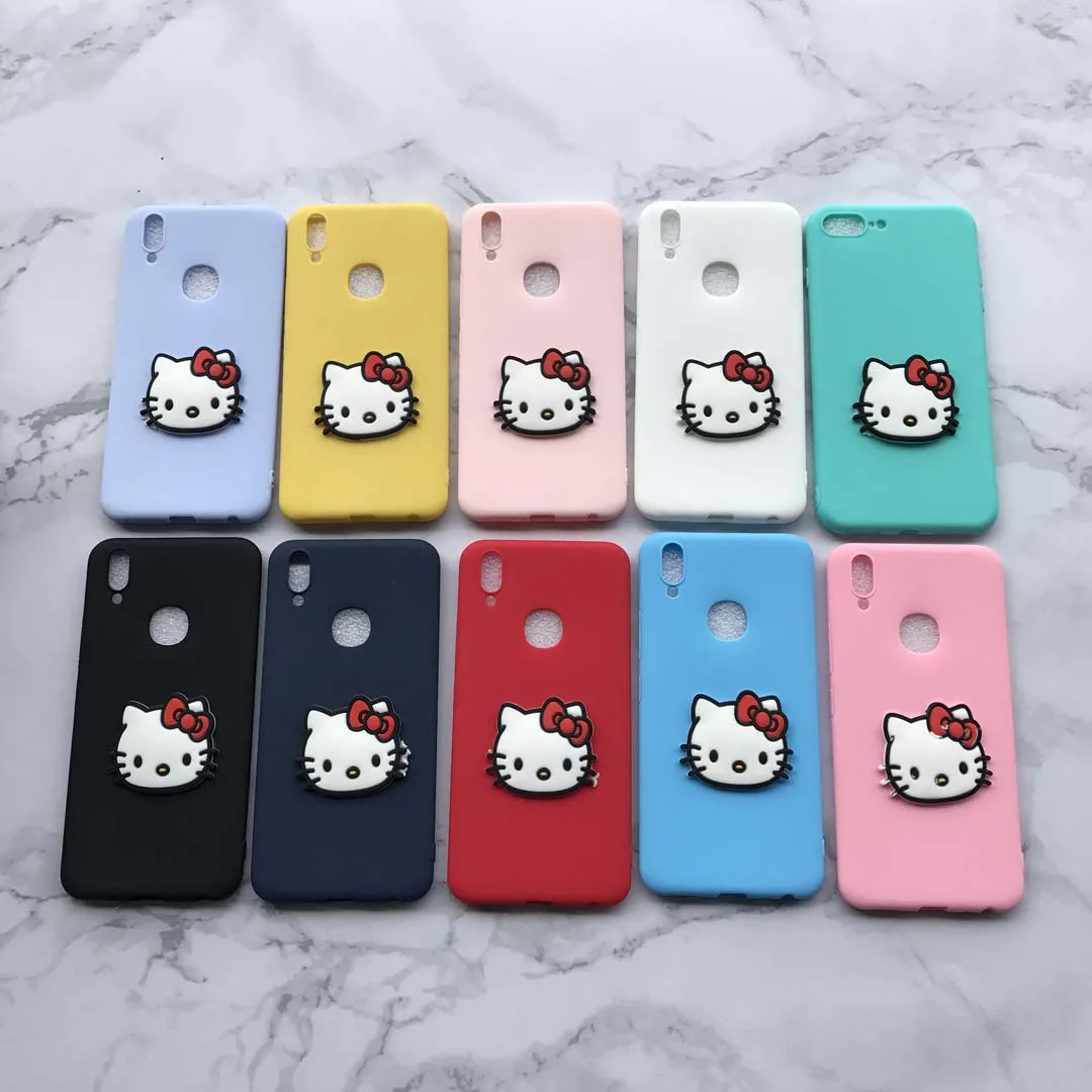 Для huawei P9 P10 P20 Pro Lite плюс Смарт Nova 2 S 3E Карамельный цвет с 3D рисунок Hello Kitty патч