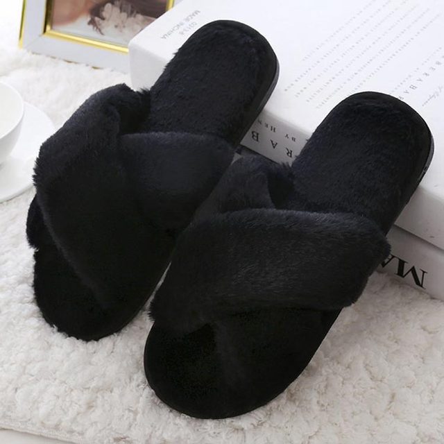 home slippers women 2022 indoor warm plush cozy casual shoes women shoes ladies slippers solid color shoes woman