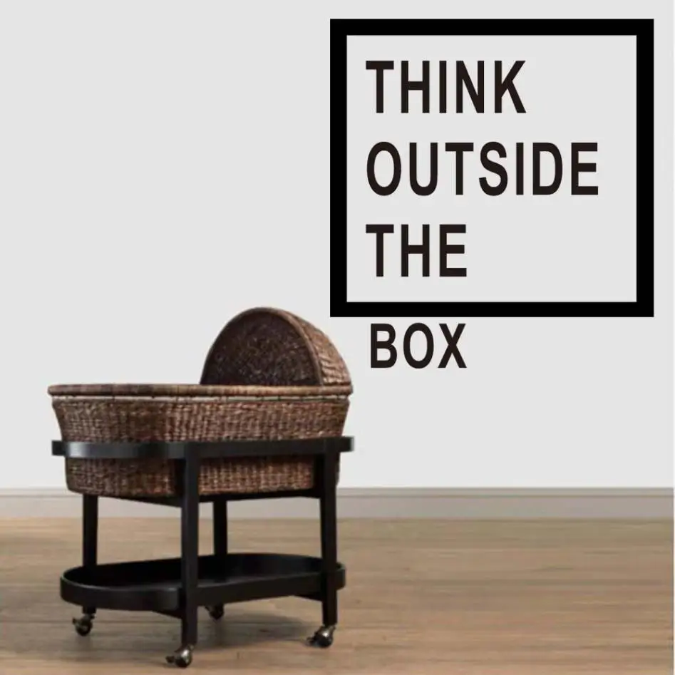 DIY Think Outside The Box Quote стикер креативная домашняя декорация Цитата Виниловая