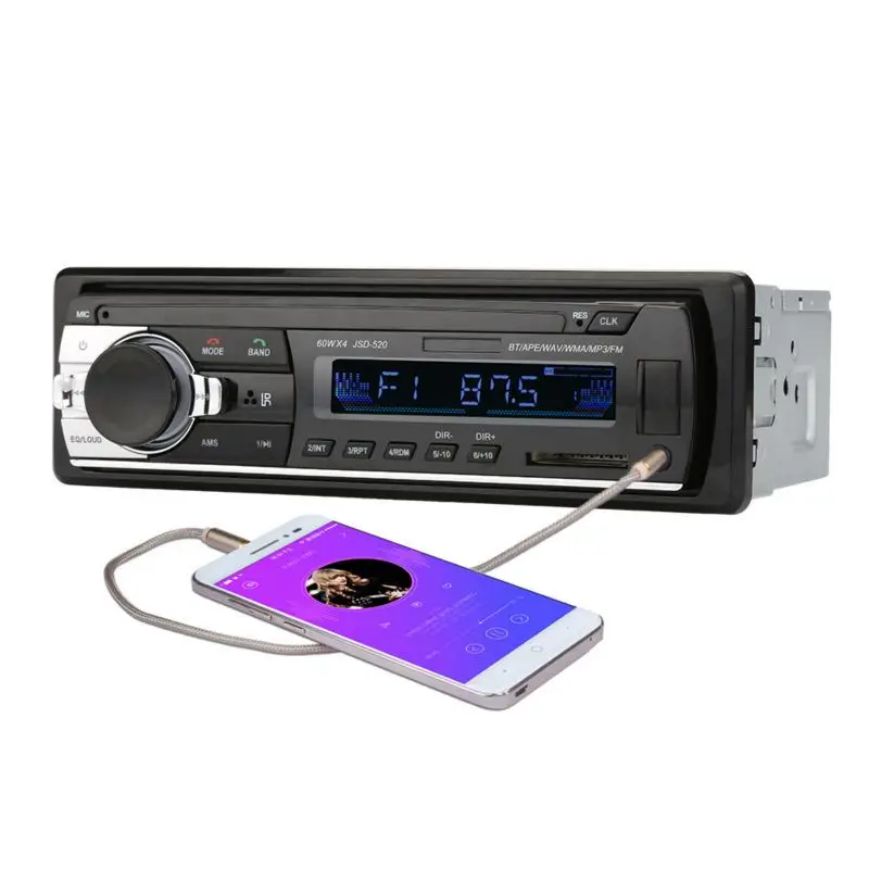 Bluetooth стерео аудио в-тире FM MP3 радио плеер с AUX-IN SD USB DC 12V MP3WMA автомобиль радио плеер