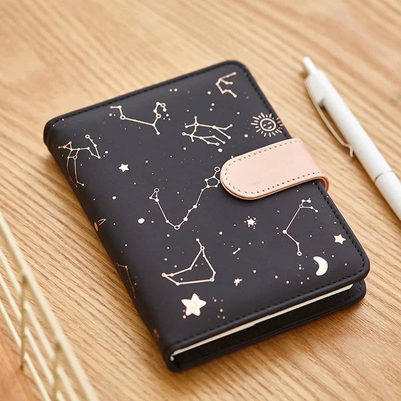 Simple leather snap button notebook small schedule notebook plannner