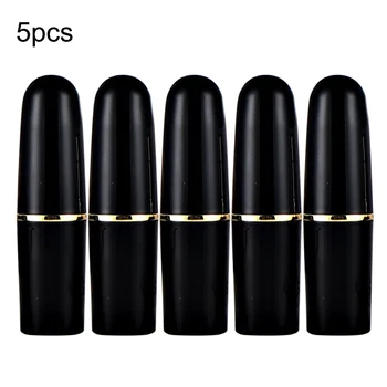 

5pcs Black Matt Black Round Empty Lipstick Tubes DIY Pointed Lip Balm Tools Homemade Lipstick Containers Empty Cosmetic Tube