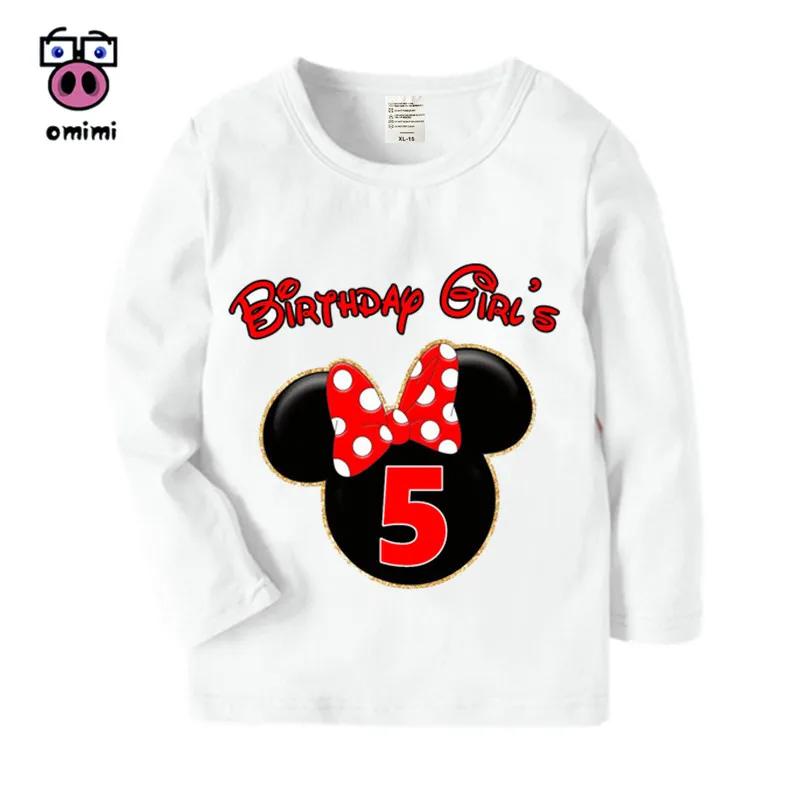 

Kid's Long Sleeve birthday girl number Cartoon Printed T Shirt Boys Girls Autumn Casual Winter Kids T-Shirt